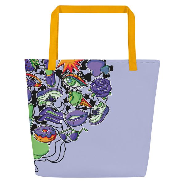 Frogs, Donuts, and More - Artistic Tote Bag Extravaganza - Yellow - Tote Bags