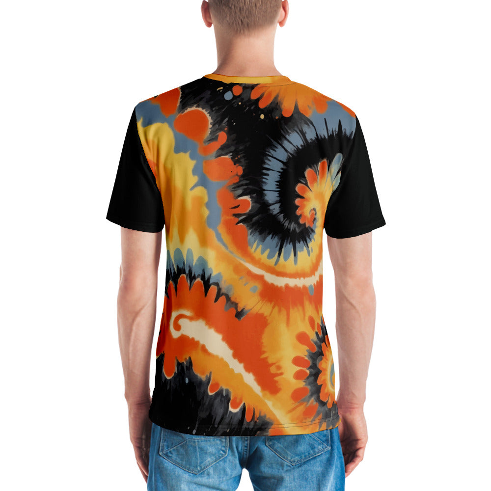 Volcanic Swirl - Bold Tie-Dye Men’s T-Shirt - - T-shirts