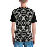 Elegance in Black & White - The Paisley Statement Tee - - T-shirts