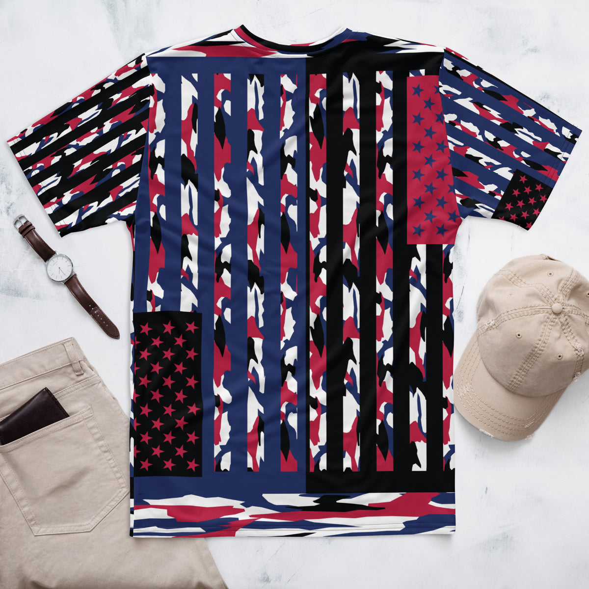 Stars & Stripes Reimagined - Modern Camo Tee - - T-shirts