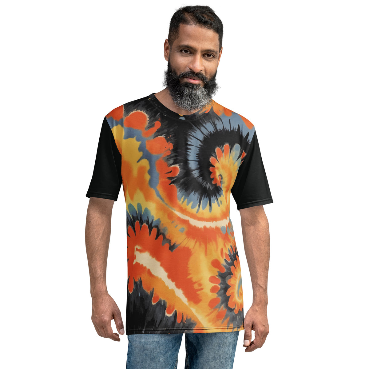 Volcanic Swirl - Bold Tie-Dye Men’s T-Shirt - - T-shirts