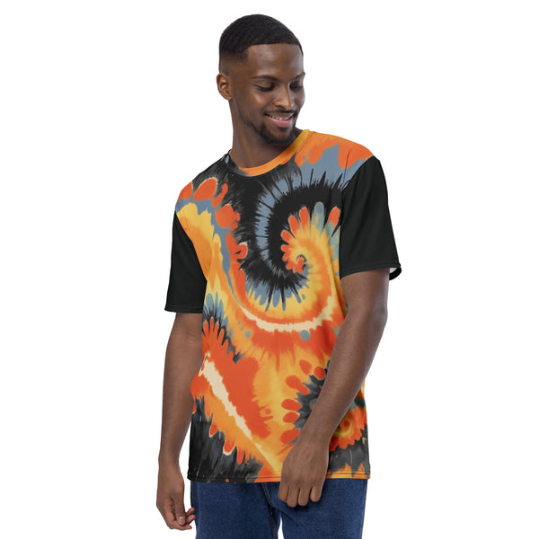 Volcanic Swirl - Bold Tie-Dye Men’s T-Shirt - - T-shirts