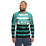 Tropical Stripes – Palm Paradise Rash Guard for Him - - Long Sleeve Shirt
