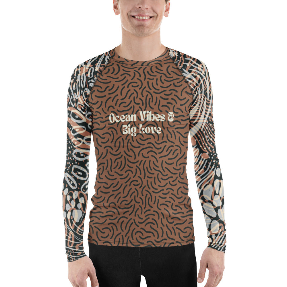 Swim Free, Love Deep – Men’s All-Over Swim Shirt - 3XL - Long Sleeve Shirt