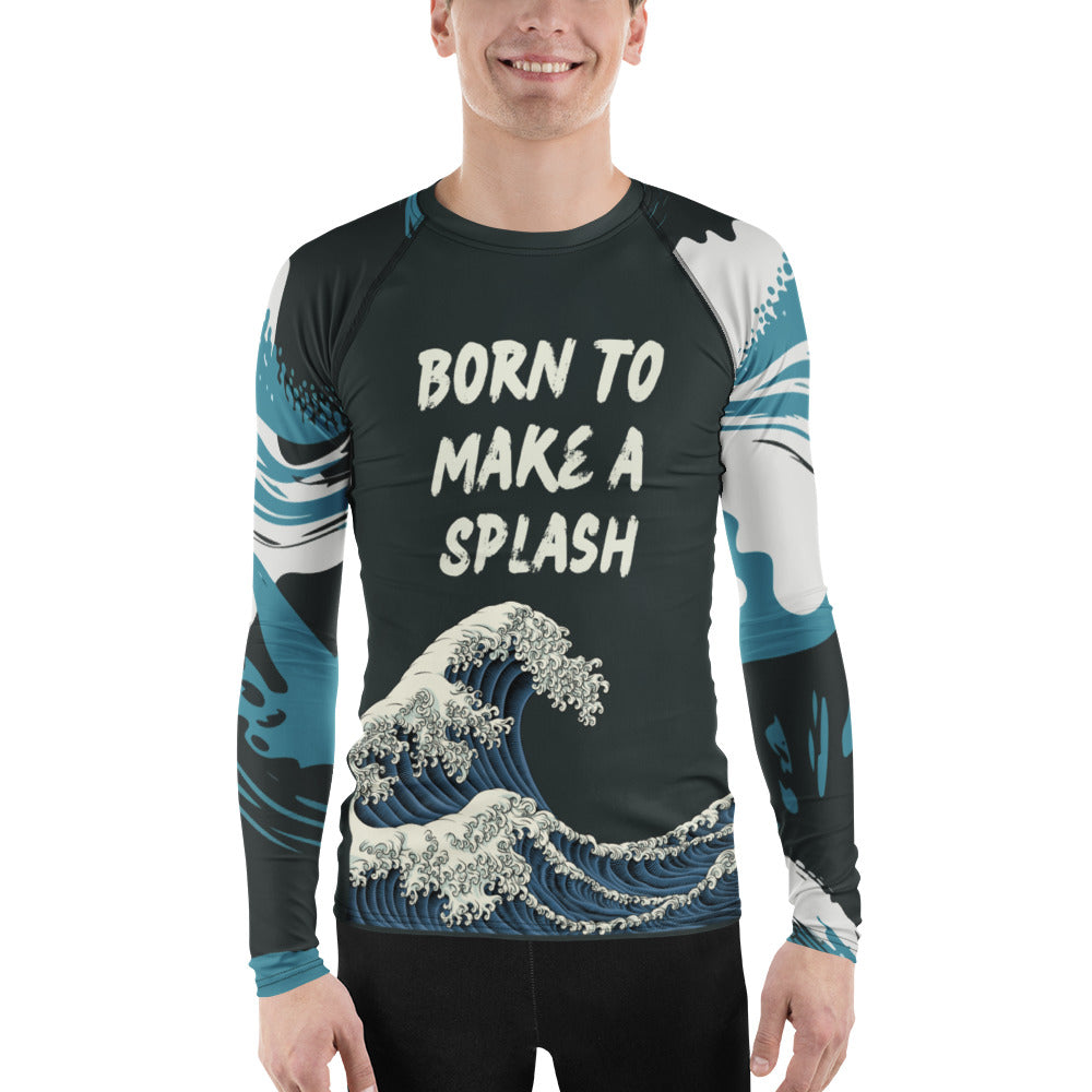Born to Make a Splash – Men’s All-Over Swim Shirt - 2XL - Long Sleeve Shirt