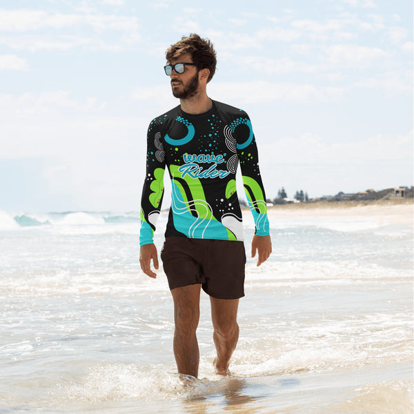 Wave Rider – Men's All-Over Swim Shirt for Adventure - - Long Sleeve Shirt