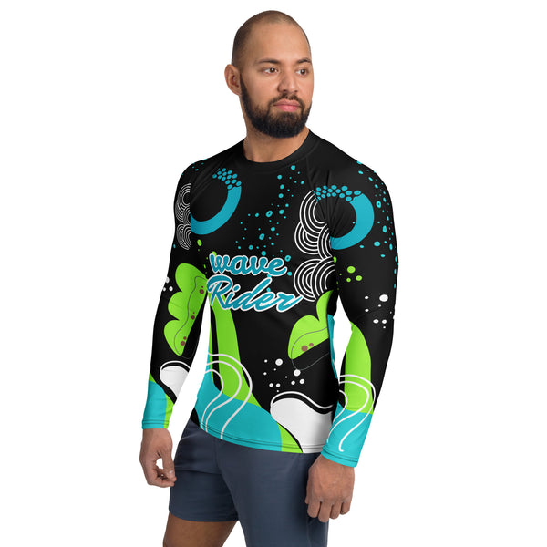 Wave Rider – Men's All-Over Swim Shirt for Adventure - - Long Sleeve Shirt
