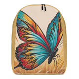 Colorful Wings - Golden Dreams - Artistic Butterfly Backpack - - Minimalist Backpacks