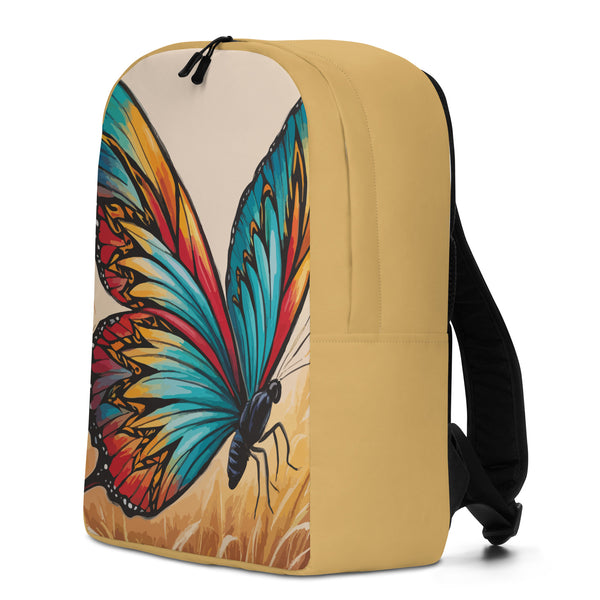 Colorful Wings - Golden Dreams - Artistic Butterfly Backpack - - Minimalist Backpacks