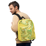 Golden Marbled Bliss Minimalist Backpack - - Backpacks