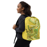 Golden Marbled Bliss Minimalist Backpack - - Backpacks