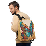 Colorful Wings - Golden Dreams - Artistic Butterfly Backpack - - Minimalist Backpacks