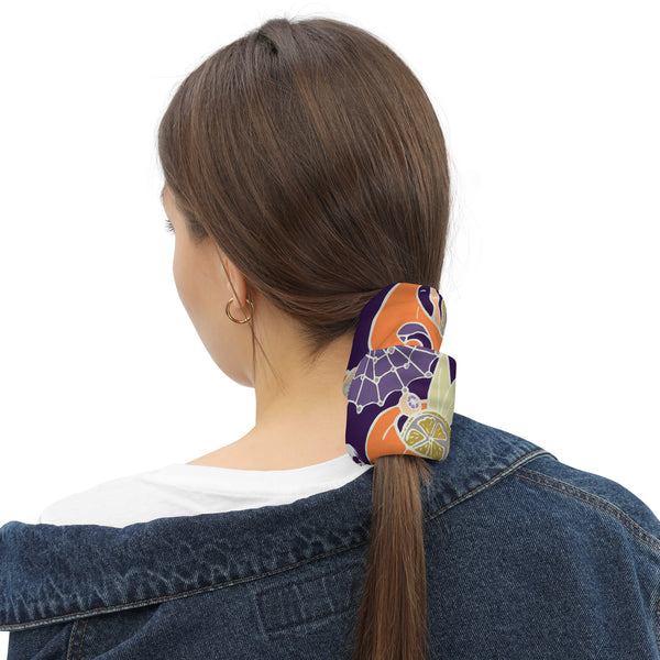 Fright Night Flair - Tropical Skull and Pumpkin Gaiter - - Hair Accessories