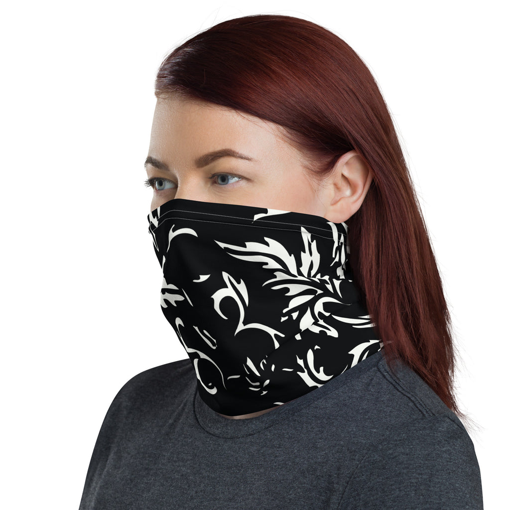 Classic Black & White Floral Neck Gaiter - Default Title - Hair Accessories