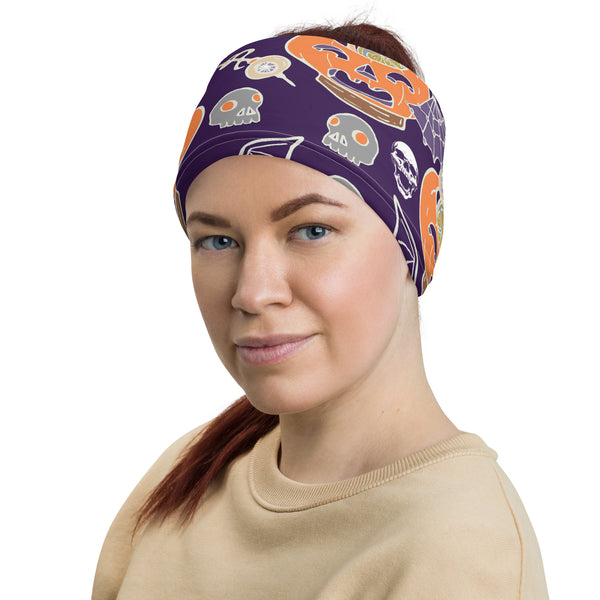 Fright Night Flair - Tropical Skull and Pumpkin Gaiter - Default Title - Hair Accessories