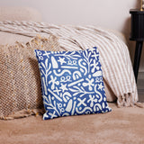 Mystical Blue Mosaic - Decorative Premium Pillow - - Pillows