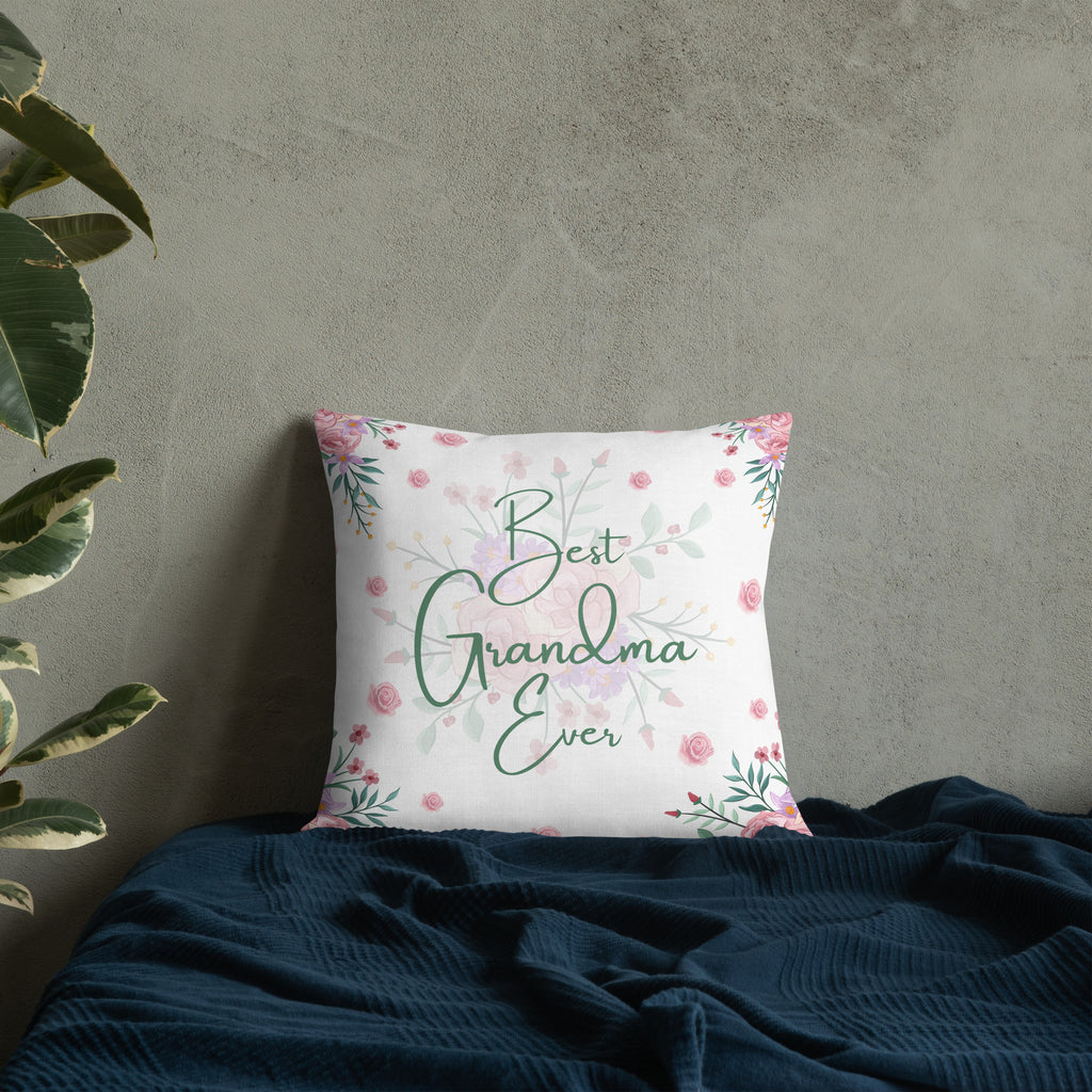 Best Grandma Ever Floral Pillow - Perfect for Gifting - Default Title - Pillows