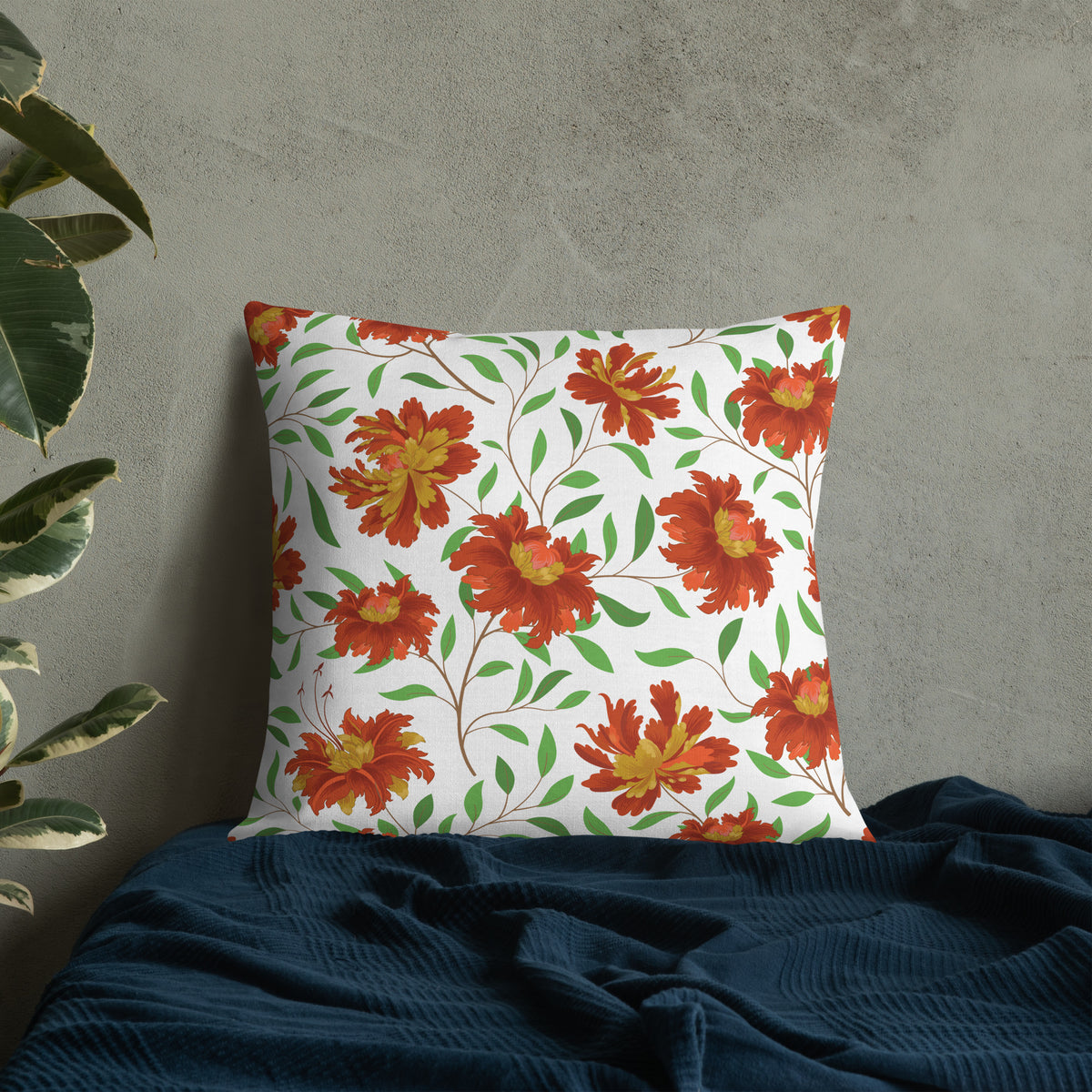 Autumn Bloom Premium Pillow – Celebrate Nature's Warmth - - Premium Pillows