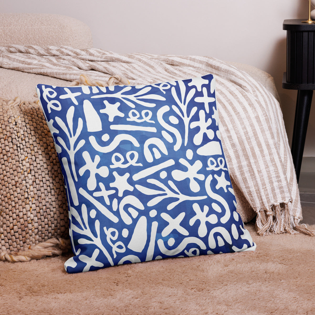 Mystical Blue Mosaic - Decorative Premium Pillow - 22″×22″ - Pillows