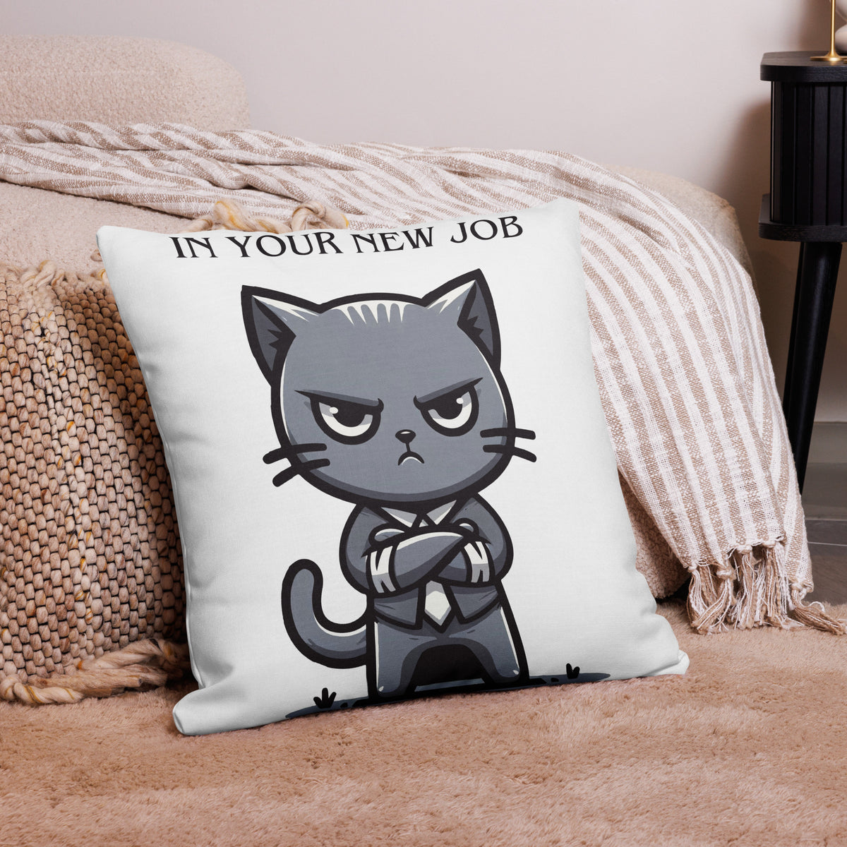 Cat-titude Farewell - The Ultimate Office Send-Off Pillow - 22″×22″ - Pillows