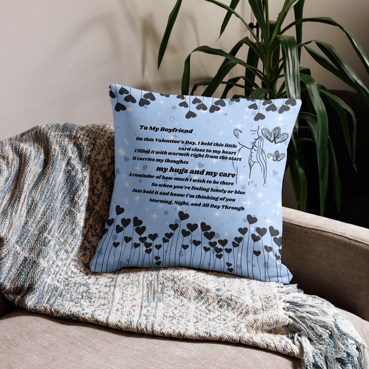 Romantic Poem Pillow for Boyfriend – Valentine’s Gift of Love - Default Title - Pillows