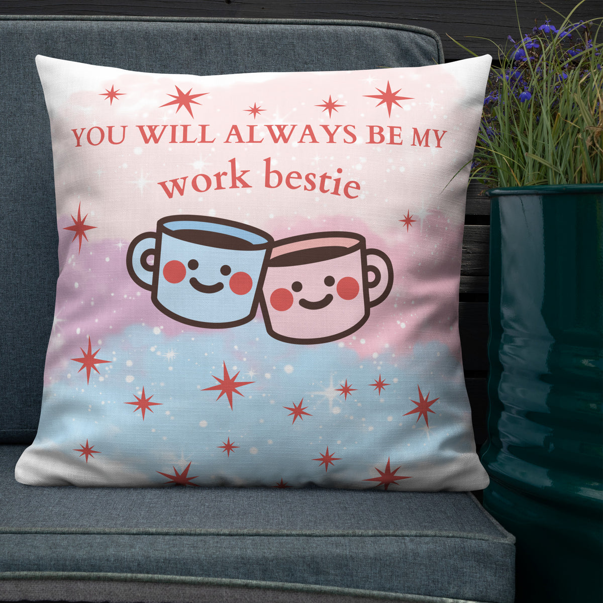 Always My Work Bestie - A Heartwarming Pillow for Friends - - Pillows