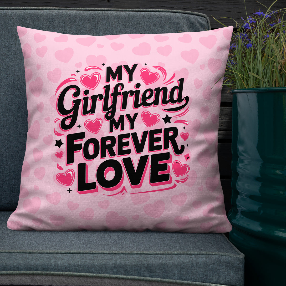 My Girlfriend, My Forever Love - Valentine's Day Pillow - - Premium Pillows