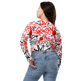 Street Art Chic - Sticker Graffiti Long Sleeve Crop Top - - Crop Top