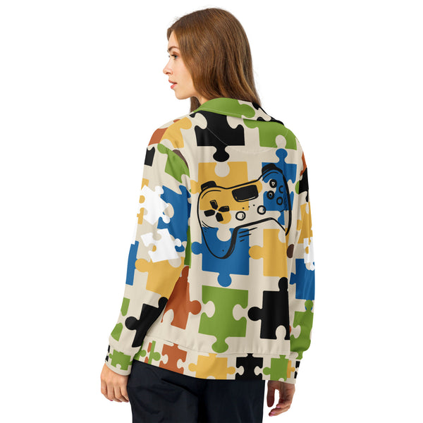 Unisex Puzzle & Play Track Jacket for Gamers - - Jackets