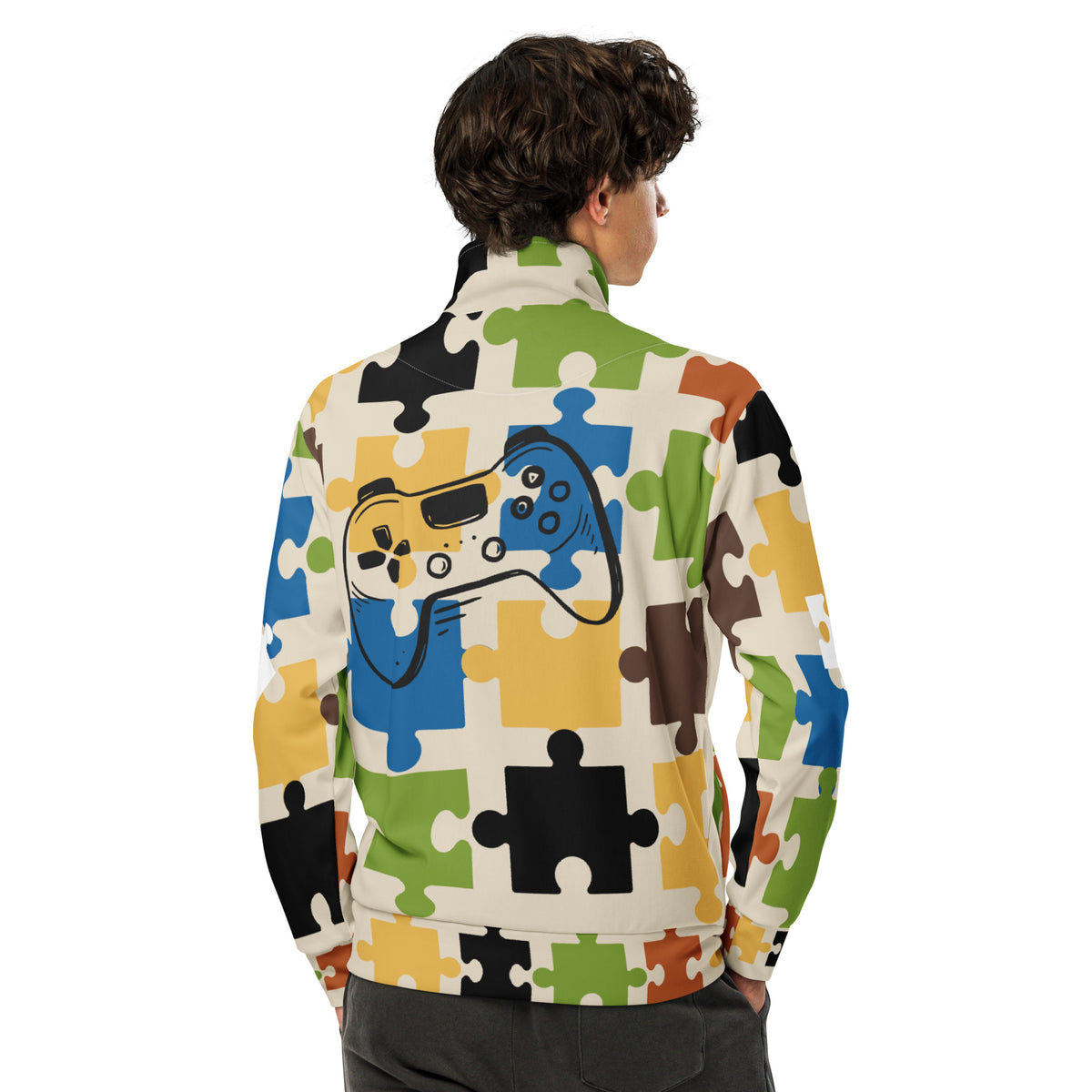 Unisex Puzzle & Play Track Jacket for Gamers - - Jackets