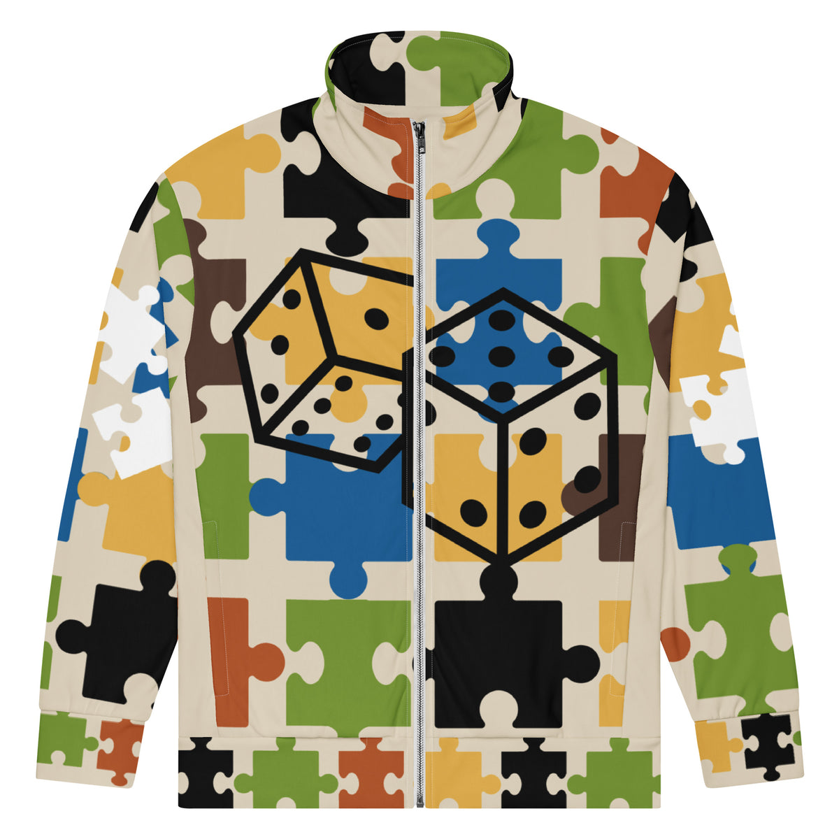 Unisex Puzzle & Play Track Jacket for Gamers - - Jackets