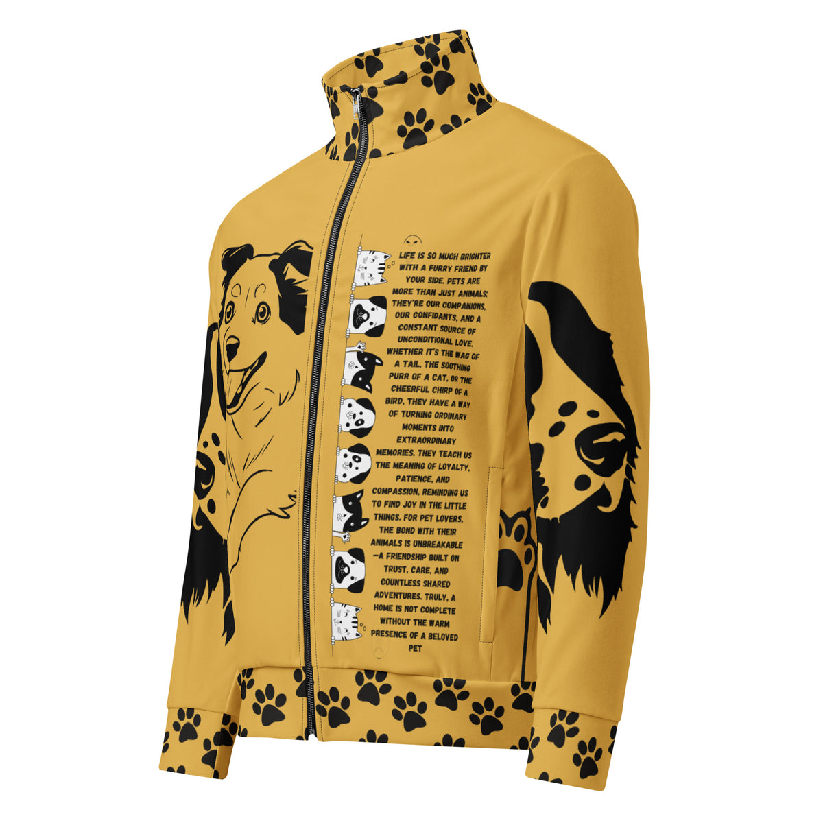 Celebrate Pet Love - Unisex Mustard Track Jacket - - Jackets