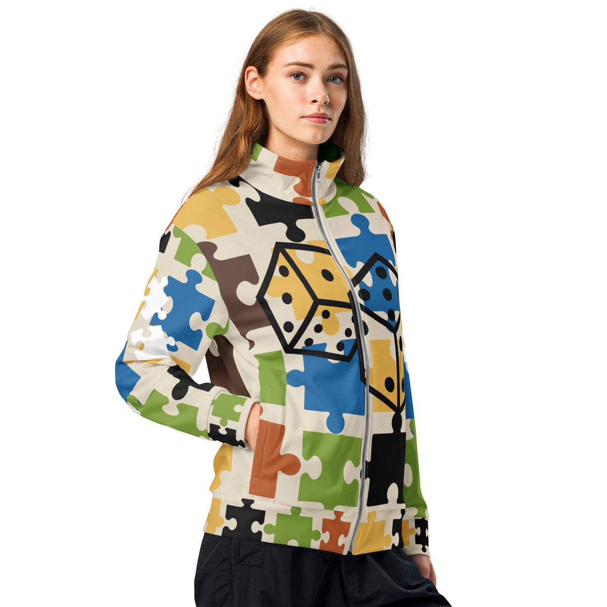 Unisex Puzzle & Play Track Jacket for Gamers - - Jackets