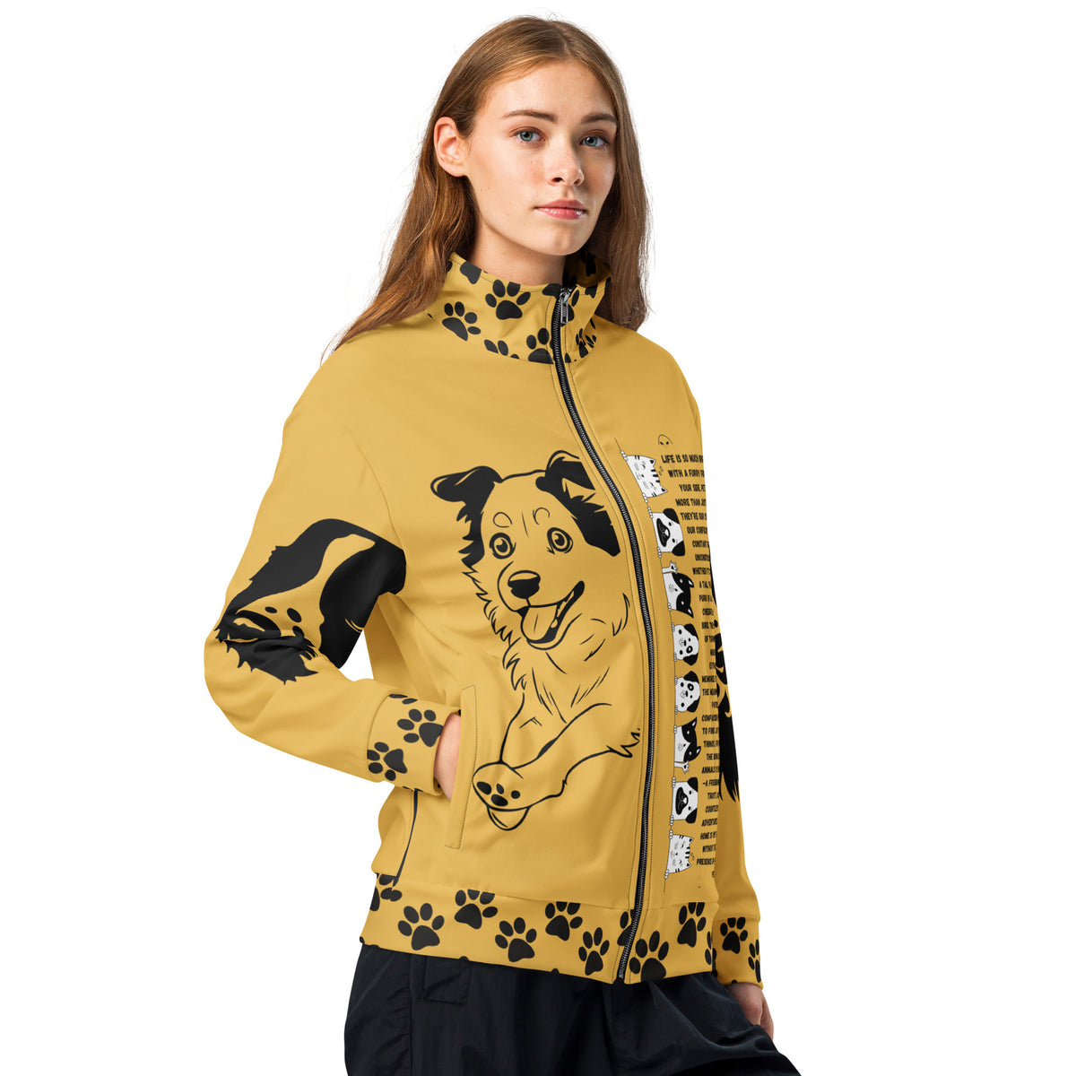 Celebrate Pet Love - Unisex Mustard Track Jacket - - Jackets