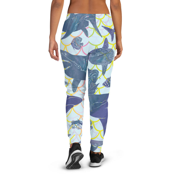 Ocean Dreamscape - Mermaid & Shark Track Pants - - Joggers