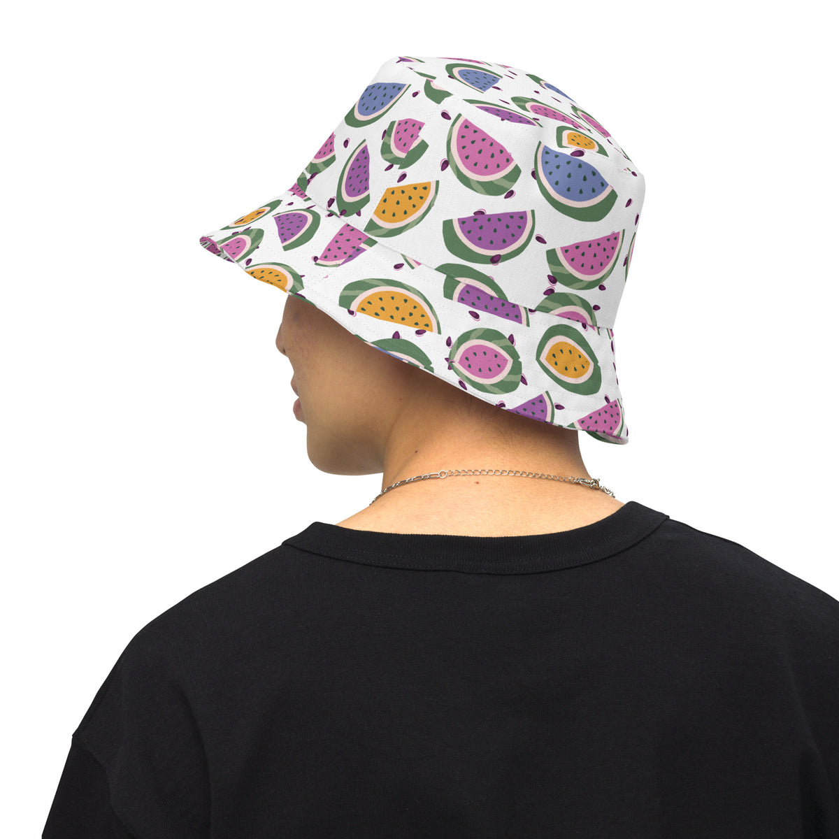 Sweet Memories Ahead - Watermelon Slice Reversible Bucket Hat - - Reversible Bucket Hat