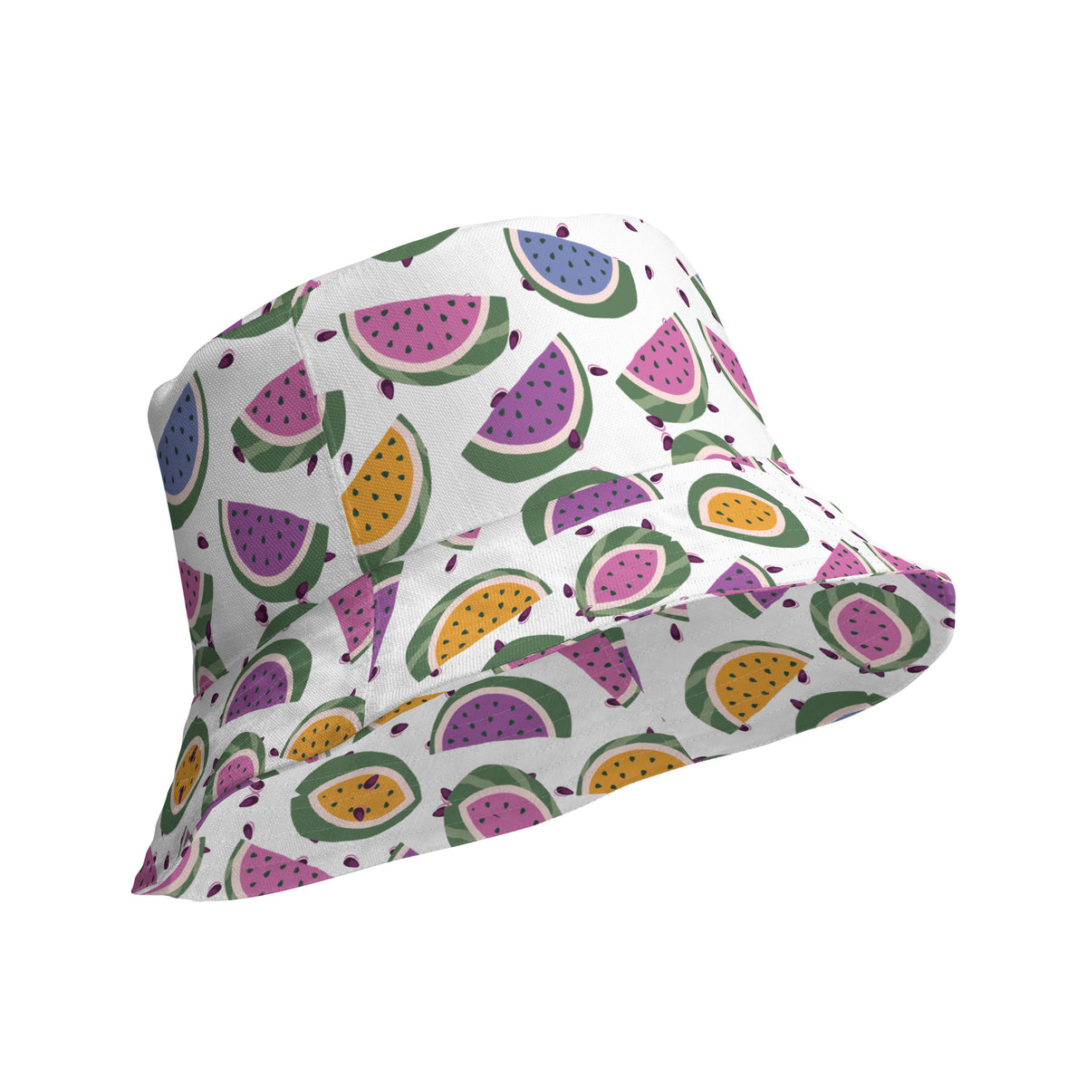 Sweet Memories Ahead - Watermelon Slice Reversible Bucket Hat - - Reversible Bucket Hat