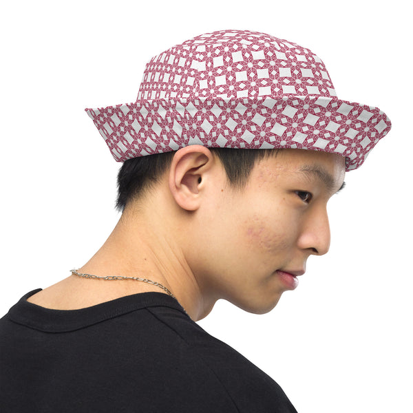 Bloom into Memories - Flower Pattern Reversible Bucket Hat - - Hats