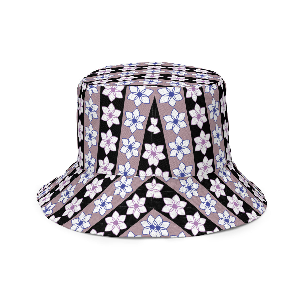 Blossom Stripes Reversible Bucket Hat - - Hats