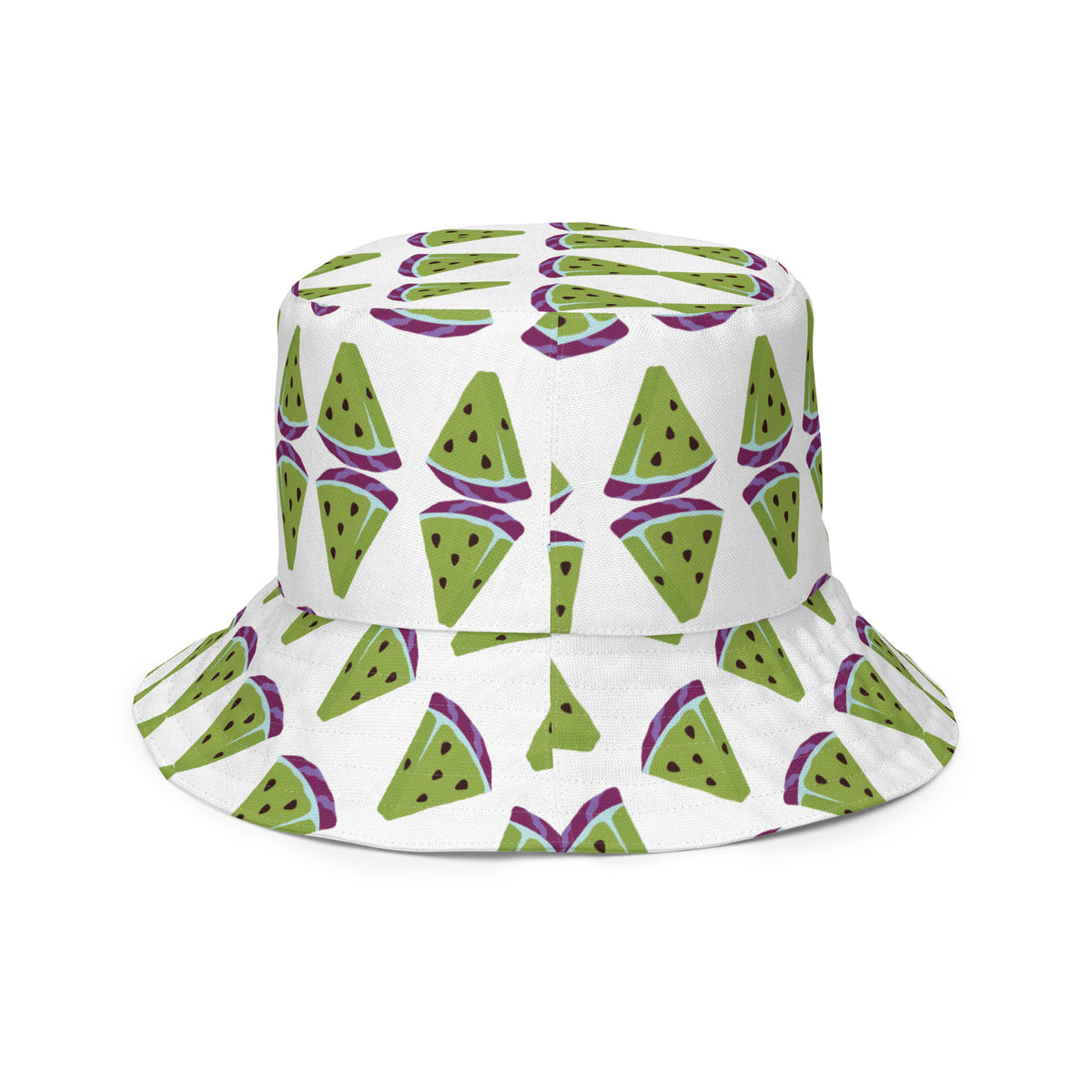 Sweet Summer Memories - Watermelon Panel Reversible Bucket Hat - - Reversible Bucket Hat