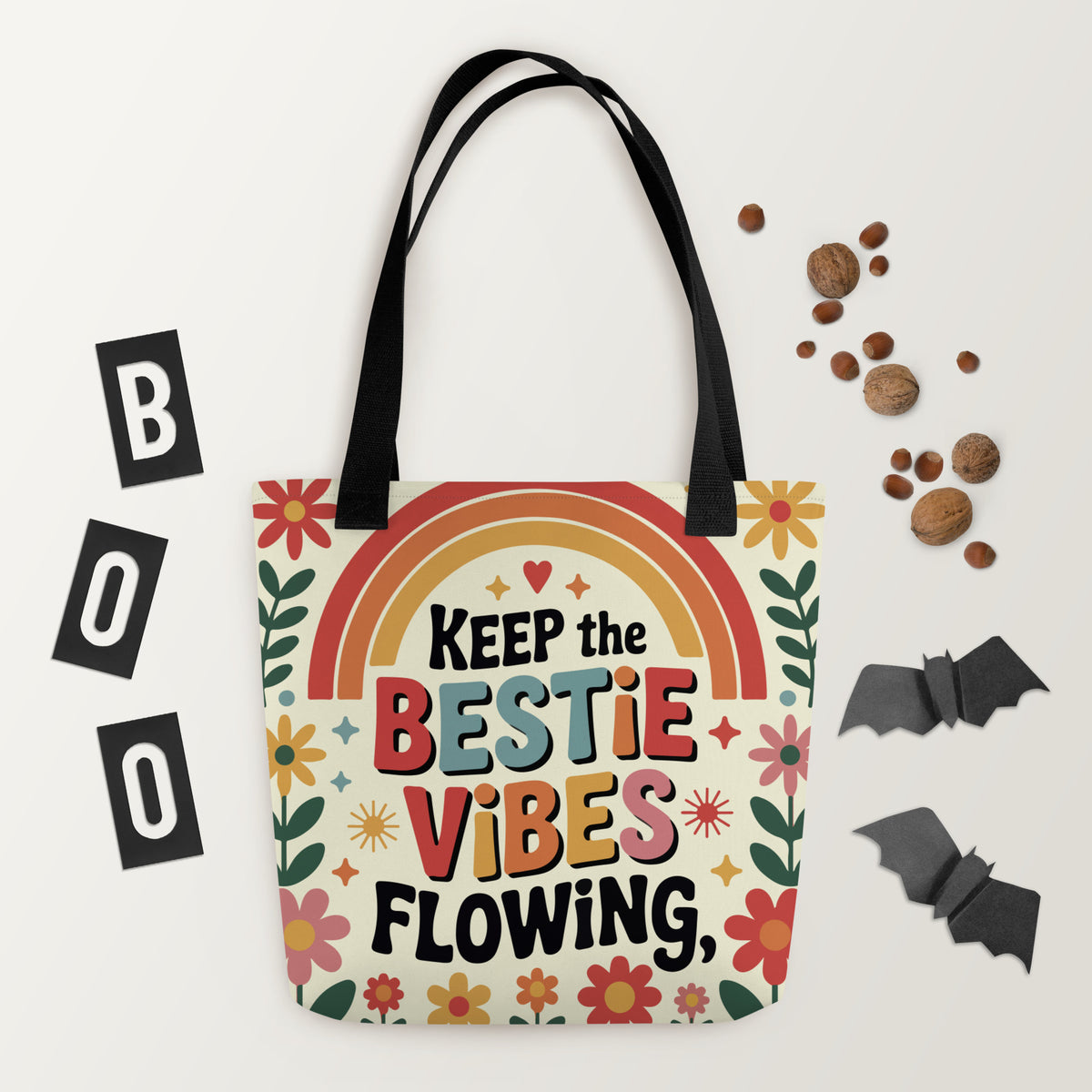 Bestie Vibes Forever - Colorful Tote Bag - - Tote Bags