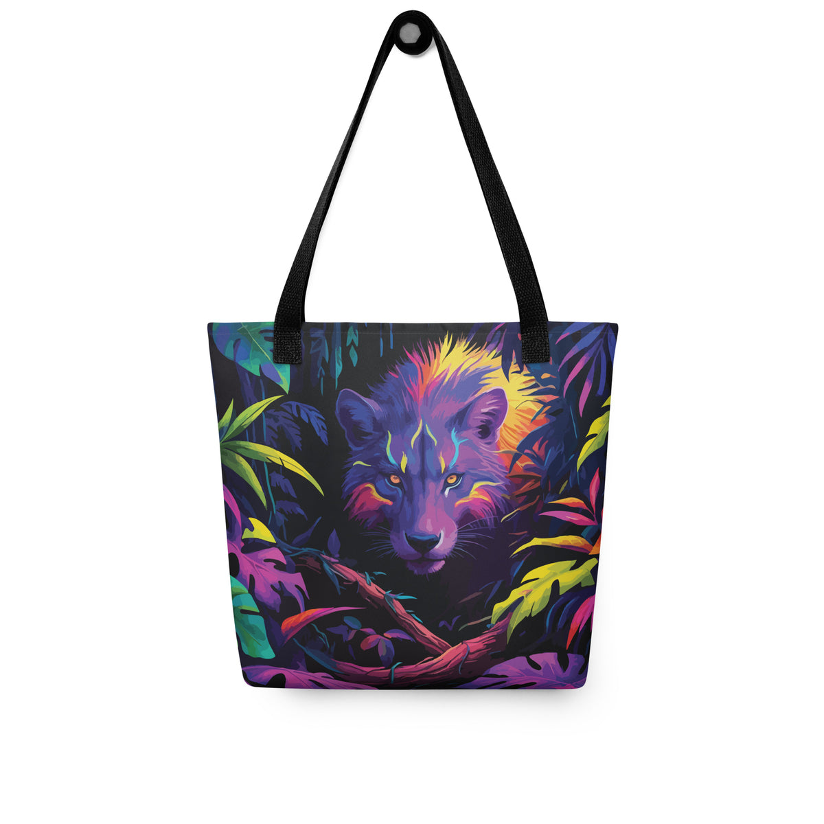 Fierce Beauty - Vibrant Wolf Tote - - Tote Bags