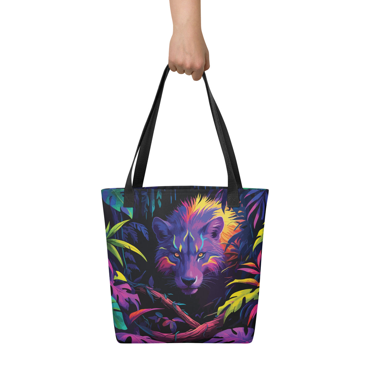 Fierce Beauty - Vibrant Wolf Tote - - Tote Bags