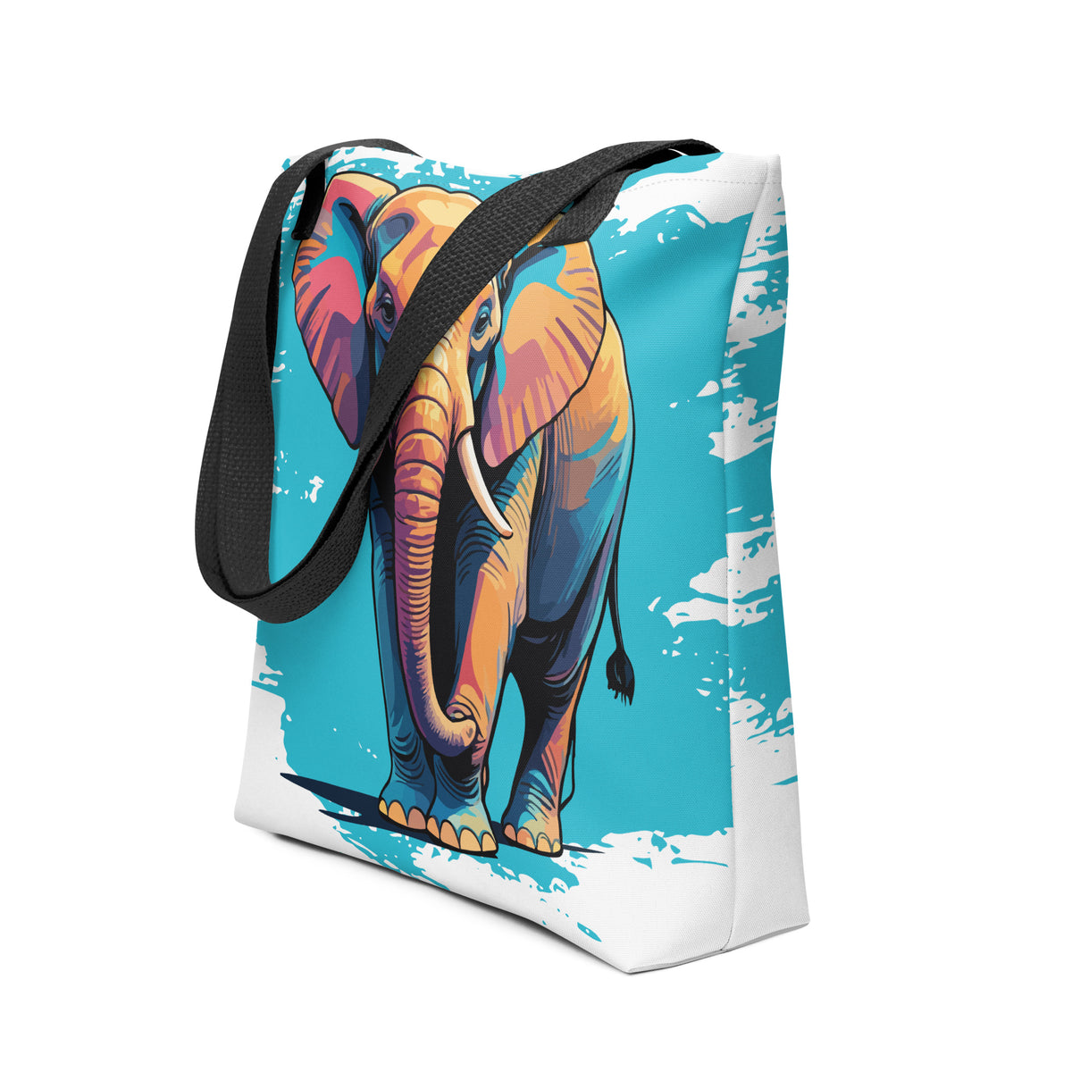 Stylized Elephant Charm - All-Over Print Tote - - Tote Bags