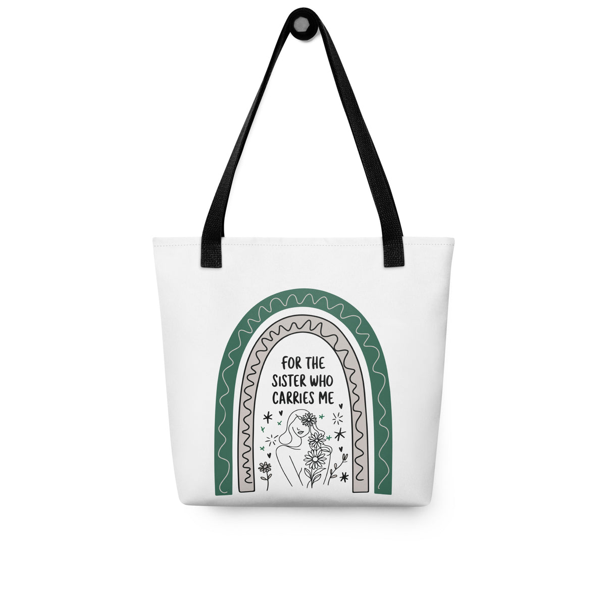 For the Sister Who Carries Me - Elegant Tote Bag Gift - - Tote Bags