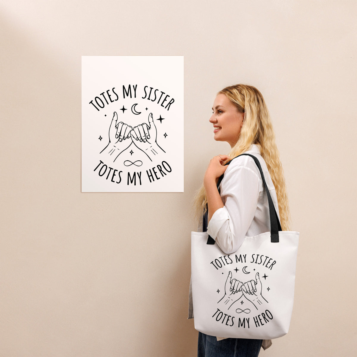 Playful Vibes - Tote Bag Designed for Sisters - - Tote Bags