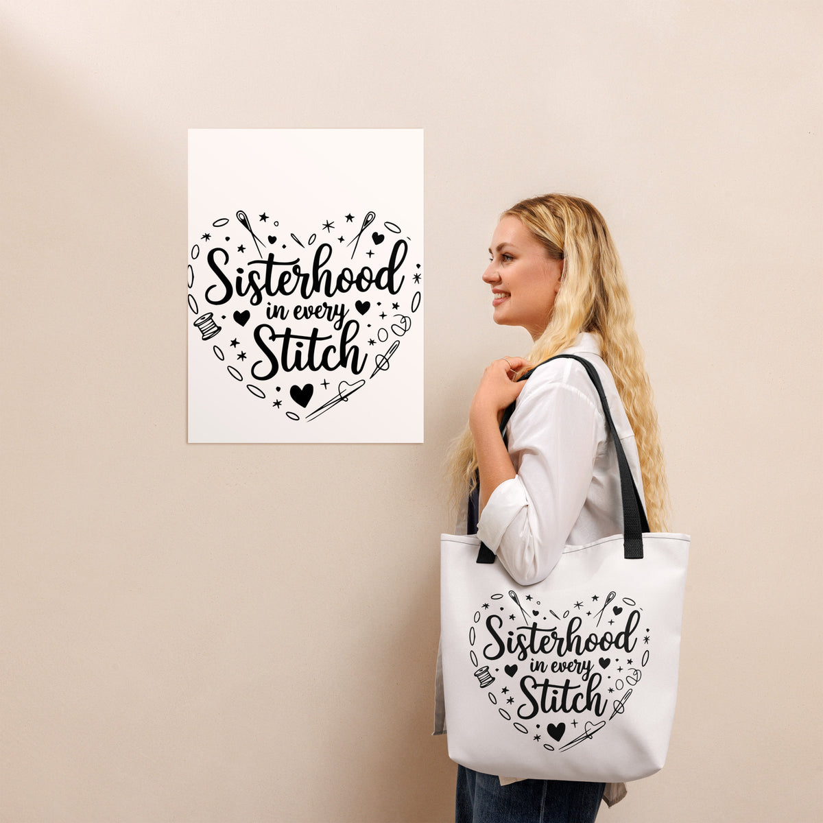 Tree of Strength Tote - A Heartfelt Gift for Your Sister - - Tote Bags