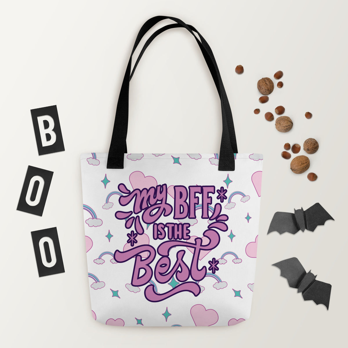 Whimsical Bestie Love Tote Bag - - Tote Bags