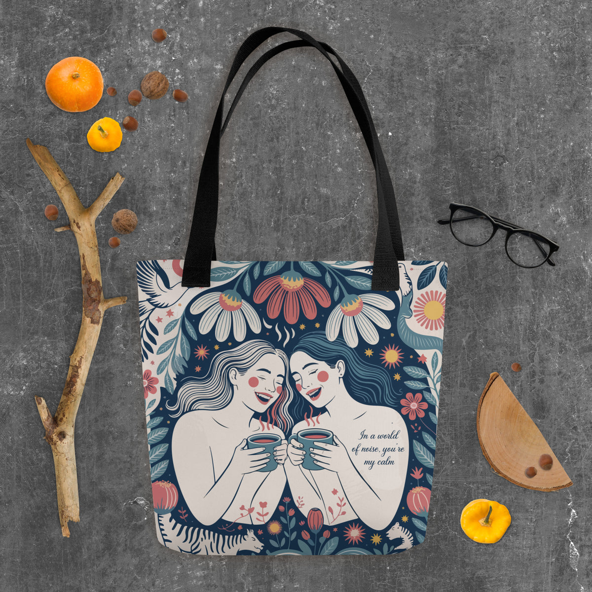 Tranquil Bestie Tote Bag – A Gift of Love - Default Title - Tote Bags