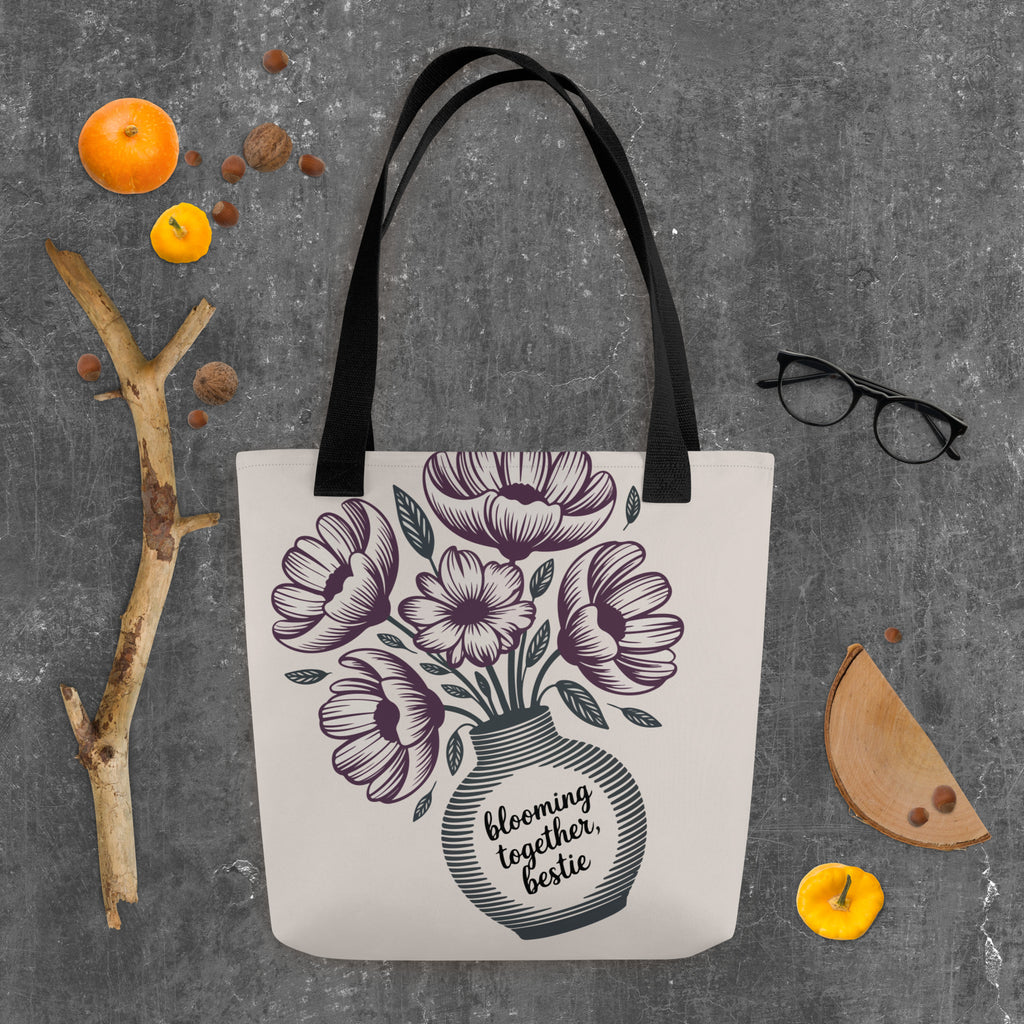 Blooming Together - Bestie Tote Bag - Default Title - Tote Bags